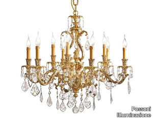 MARILYN 790/6+3-SH/P - French Gold chandelier with Schoeler crystals _ Possoni Illuminazione