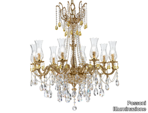 QUEEN 095/8-SH/G - French Gold chandelier with Schoeler Crystals _ Possoni Illuminazione
