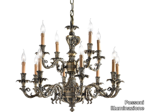 VERONIQUE 796/8+4 - Antique Brass chandelier _ Possoni Illuminazione