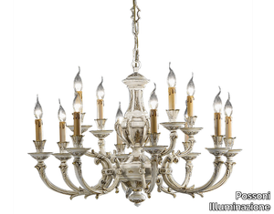 WINDSOR 888/8+4-091 - Antique white and gold chandelier _ Possoni Illuminazione