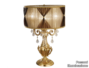 WINDSOR 888/L3-SH/P - French Gold table lamp with Schoeler crystals _ Possoni Illuminazione