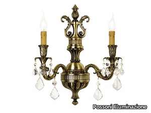 MARILYN 790/A2-SH/P - Antique Brass wall lamp with Schoeler crystals _ Possoni Illuminazione