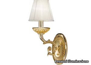 MICHELANGELO 3999/A1 - Shaded gold plated wall light with crystal _ Possoni Illuminazione