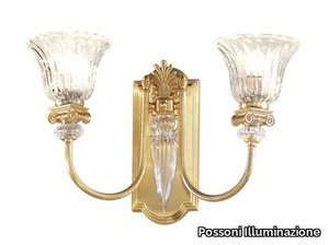 NATASCIA 27077/A2 - Satin gold plated wall light with crystal _ Possoni Illuminazione