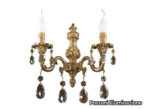 OLDIE 504/A2-SH/G - French Gold wall light with Schoeler crystals _ Possoni Illuminazione