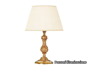 OLDIE 504/LG - French Gold table lamp with pleated silk shade _ Possoni Illuminazione