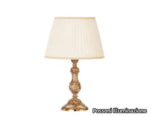 OLDIE 504/LP - French Gold table lamp with pleated silk shade _ Possoni Illuminazione