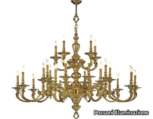 OTELLO 258/20+5 - Polished Brass chandelier _ Possoni Illuminazione