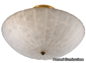 ACHILLE 2909/PLG - Gold plated ceiling light with alabaster _ Possoni Illuminazione