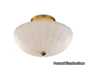 ACHILLE 2909/PLP - Gold plated ceiling light with alabaster _ Possoni Illuminazione