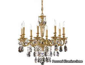 BORIS 098/8-SH/G - French Gold chandelier with Schoeler _ Possoni Illuminazione