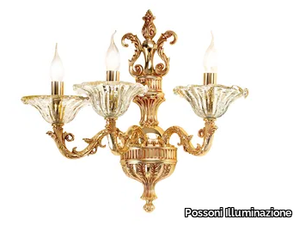 CHARLOTTE 4795/A3 - French gold wall light with glass _ Possoni Illuminazione