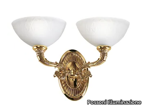 CLOE 1741/A2 - French Gold wall light with glass _ Possoni Illuminazione