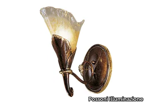 CREAMY 315/A1 - Rust/gold leaf wall light with amber glass _ Possoni Illuminazione