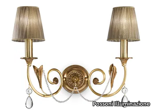 DAISY 3039/A2 - Antique French Gold with Schoeler crystals and shades _ Possoni Illuminazione