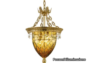 EDGAR 4300/SG-SH - Gold plated finish chandelier with Schoeler crystals _ Possoni Illuminazione