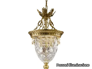 EDGARD 4300/SP-SH - Shaded gold plated chandelier with Schoeler® crystals _ Possoni Illuminazione