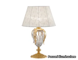 EDEN 265/LG - Crystal and sanded gold plated table lamp _ Possoni Illuminazione