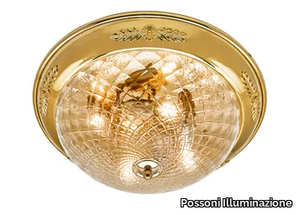 ELOISE 209/PL - Gold plated ceiling light with glass _ Possoni Illuminazione