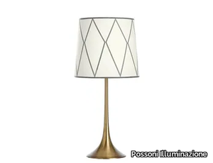 EPOQUE 555/LG - Antique brass finish table lamp with shade _ Possoni Illuminazione