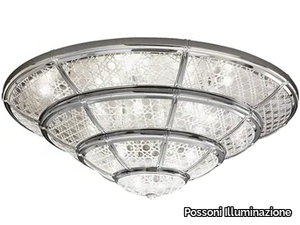 GIOTTO 1898/22PL-C - Chrome ceiling light with crystal glass _ Possoni Illuminazione