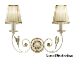 GRETA 1038/A2 - Antique white/gold finish wall light with shades _ Possoni Illuminazione