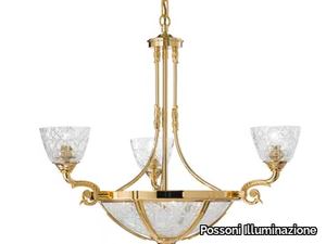 LEONARDO 1893/3+3-C - Gold plated chandelier with crystal _ Possoni Illuminazione