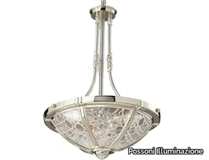 LEONARDO 1893/3-C - Polish nickel chandelier with crystal _ Possoni Illuminazione