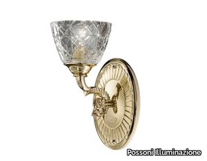 LEONARDO 1893/A1-C - Gold plated wall light with crystal _ Possoni Illuminazione