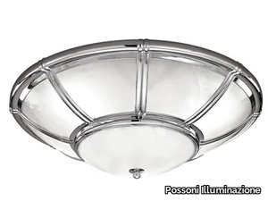 LORENZO 1998/6-PL-035 - Chrome ceiling light with opal glass _ Possoni Illuminazione