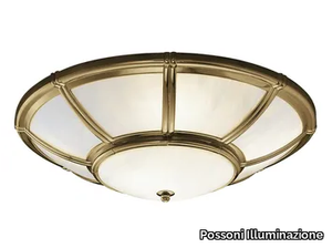 LORENZO 1998/6-PL - Gold plated ceiling light with opal glass _ Possoni Illuminazione