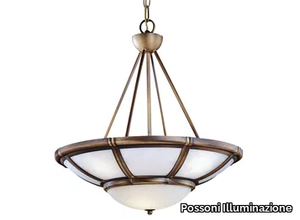 LORENZO 1998/6 - Chandelier with opal glass _ Possoni Illuminazione