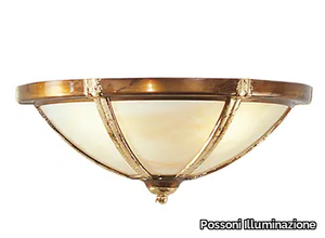 PABLO 1993/AH2 - Rust/gold leaf wall light with onyx glass _ Possoni Illuminazione