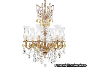 QUEEN 095/6-SH/G - French Gold chandelier with crystals Schoeler _ Possoni Illuminazione