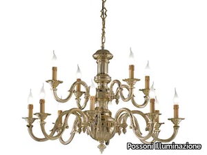 RICHARD 519/8+4 - Polished Brass chandelier _ Possoni Illuminazione
