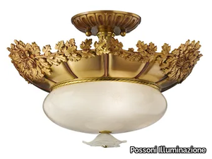 ROSE 701/4SF - French gold semi flush with glass _ Possoni Illuminazione