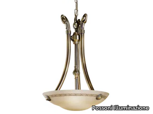 SASHA 2900/3 - Antique brass finish with alabaster _ Possoni Illuminazione