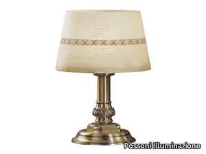 SASHA 2900/LG - Antique brass finish table lamp with alabaster _ Possoni Illuminazione