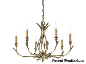 SOLANGE 337/6 - Antique brass chandelier _ Possoni Illuminazione