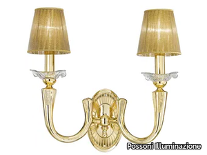 VALENTINA 269/A2 - Gold plated wall light with crystal and organza shades _ Possoni Illuminazione