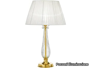 VALENTINA 269/LG - Gold plated table lamp with crystal and organza shade _ Possoni Illuminazione