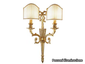 VALERY 238/A2-P - French gold wall light with shades _ Possoni Illuminazione