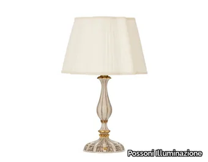 VERONIQUE 796/LG - Antique white and gold table lamp with shade _ Possoni Illuminazione