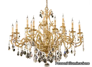 VERSAILLES 093/12+6-SH/P - French Gold chandelier with Schoeler crystals _ Possoni Illuminazione