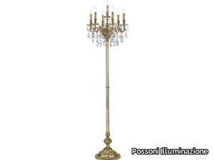 VERSAILLES 093/P6+1-SH/G - French Gold floor lamp with Swarovski® Schoeler _ Possoni Illuminazione