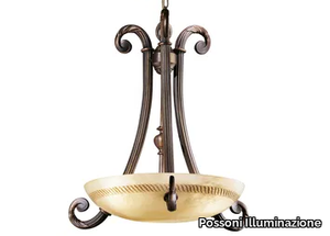 VIVIENNE 2500/3 - Rust chandelier with alabaster _ Possoni Illuminazione