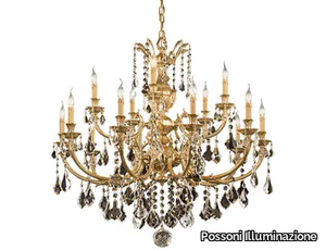 WINDSOR 888/15M-SH/P - French Gold chandelier with Schoeler crystals _ Possoni Illuminazione