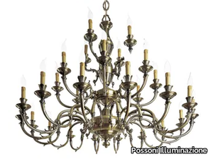 WINDSOR 888/16+8+4 - Antique Brass chandelier _ Possoni Illuminazione