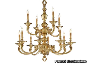 OTELLO 258/8+4 - Polished Brass chandelier _ Possoni Illuminazione