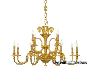 ASTOR 720/8+4 - LED brass chandelier _ Possoni Illuminazione